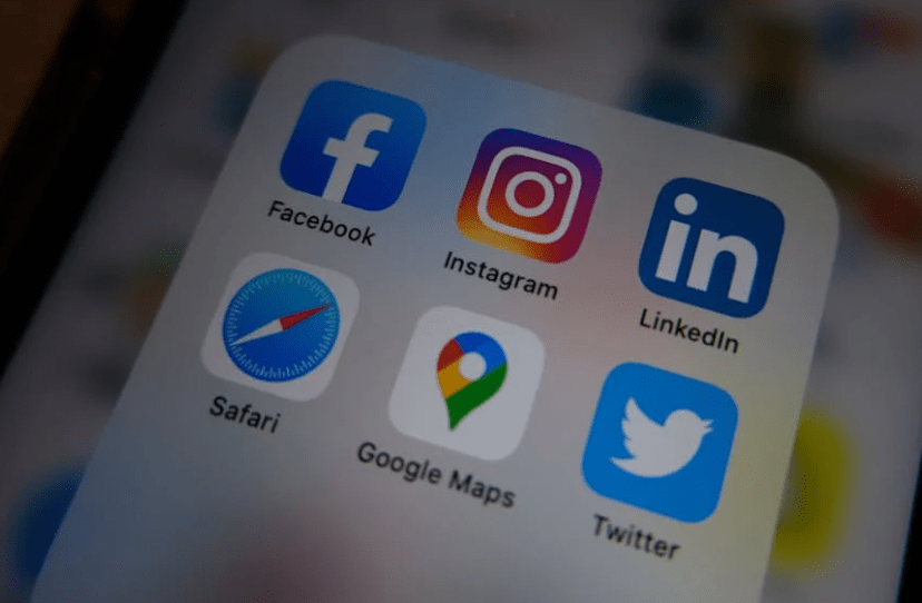 pictures of apps on phone including linkedIN